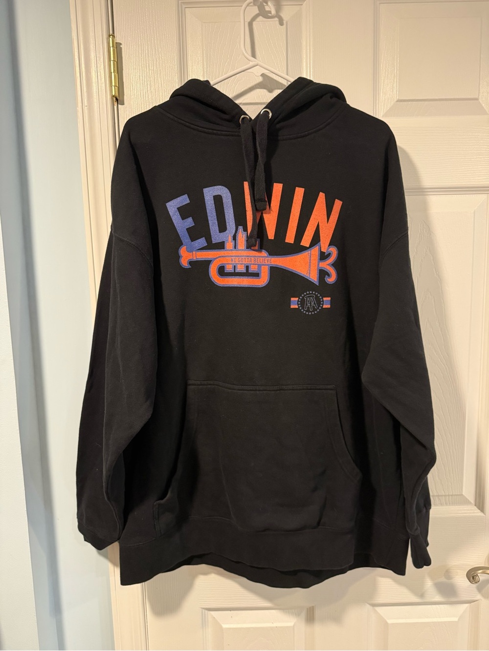 Edwin Diaz Black Pullover Hoodie with Trumpet Graphic
